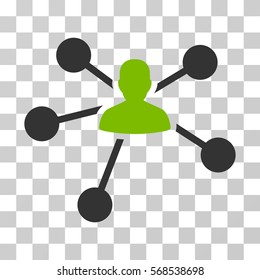 Person Relations icon. Vector illustration style is flat iconic bicolor symbol, eco green and gray colors, transparent background. Designed for web and software interfaces.