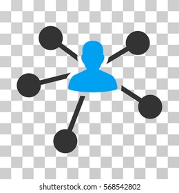 Person Relations icon. Vector illustration style is flat iconic bicolor symbol, blue and gray colors, transparent background. Designed for web and software interfaces.