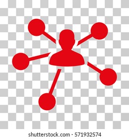 Person Relations icon. Vector illustration style is flat iconic symbol, red color, transparent background. Designed for web and software interfaces.