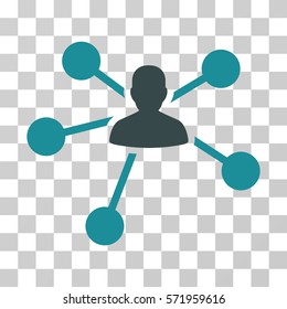 Person Relations icon. Vector illustration style is flat iconic bicolor symbol, soft blue colors, transparent background. Designed for web and software interfaces.