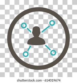 Person Relations icon. Vector illustration style is flat iconic bicolor symbol, grey and cyan colors, transparent background. Designed for web and software interfaces.