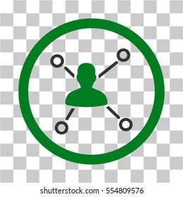 Person Relations vector icon. Illustration style is flat iconic bicolor green and gray rounded symbol on a transparent background.