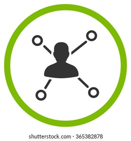 Person Relations vector icon. Style is bicolor flat circled symbol, eco green and gray colors, rounded angles, white background.