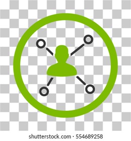 Person Relations vector pictogram. Illustration style is flat iconic bicolor eco green and gray symbol on a transparent background.