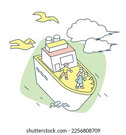 A person is relaxing on a boat while clouds drift gently in the wind.