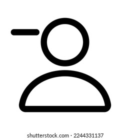 Person remove icon line isolated on white background. Black flat thin icon on modern outline style. Linear symbol and editable stroke. Simple and pixel perfect stroke vector illustration.