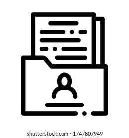 person resume folder icon vector.  isolated contour symbol illustration