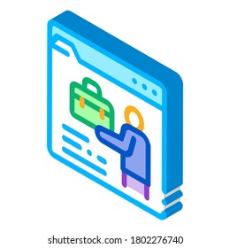 person resume information folder icon vector. isometric person resume information folder sign. color isolated symbol illustration