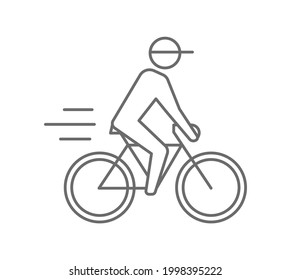 person ride bicycle bicyclist outline icon