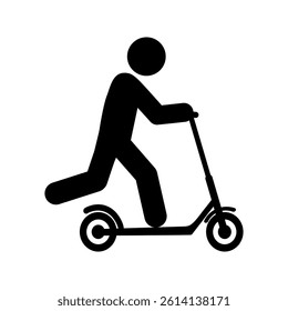 Person Riding an Electric Scooter icon. Vector illustration design