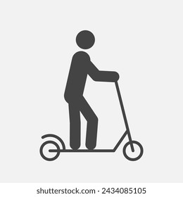 Person Riding an Electric Scooter. Vector illustration