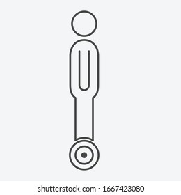 Icono de la caravana aislado en segundo plano. Símbolo de vehículo autoequilibrado moderno, simple, vector, icono para el diseño de sitio web, aplicación móvil, ui. Ilustración vectorial