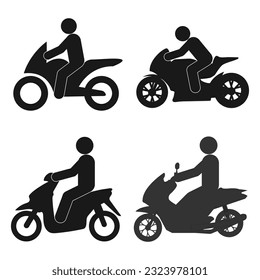 person riding motorcycle icon vector illustration design