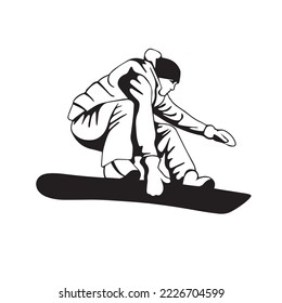Person riding snowboard illustration, Snowboarding Silhouette Skiing, sport