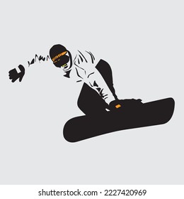 Person riding snowboard illustration, Snowboarding Silhouette Skiing, sport