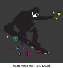 Person riding snowboard illustration, Snowboarding Silhouette Skiing, sport