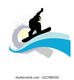 Person riding snowboard illustration, Snowboarding Silhouette Skiing, sport