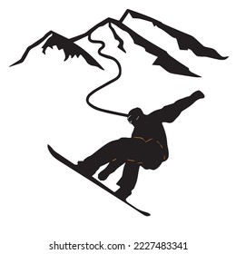 Person riding snowboard illustration, Snowboarding Silhouette Skiing, sport