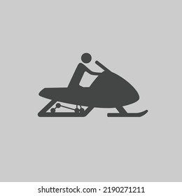 Person riding a snowmobile design icon flat vector modern illustration