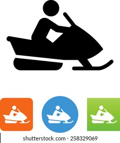 Person riding a snowmobile icon