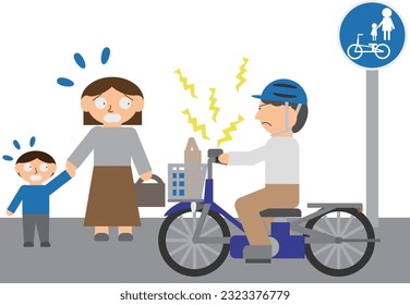 Una persona que hace sonar una campana de bicicleta a un caminante