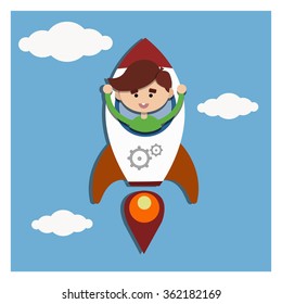 a person in a rocket
