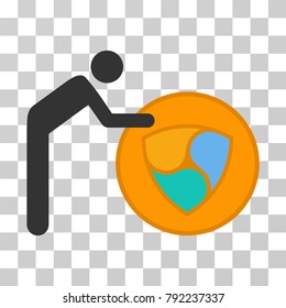 Person Roll Nem Coin vector icon. Illustration style is flat iconic symbol on a chess transparent background.