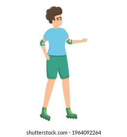 Person rollerblading icon. Cartoon of Person rollerblading vector icon for web design isolated on white background