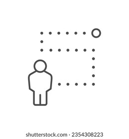Person route line outline icon