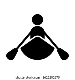 person rowing on a kayak icon vector