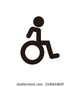A person rowing a wheelchair. Vector.