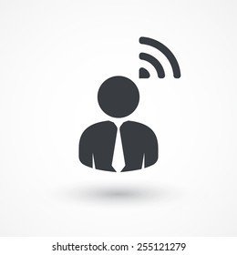 Person RSS sign | Wi-Fi isolated button icon. Flat style design icon