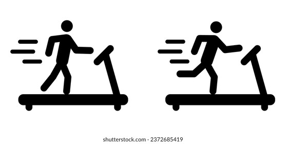 Person run on electronic treadmill gym. Treadmills running. Athletics runner, walking or workout on electric tape. Treadmill machine, sportive equipment for training. Exercising Fitness Exercise.