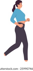 Person Running Cartoon Character. Healthy Activities. Vector Illustration.