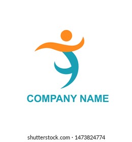 person running  logo vector template