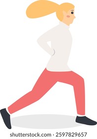 Person Running Marathon Character in Flat Style. Vector Illustration.