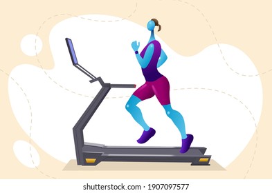 Person running on a treadmill.