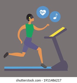 a person is running on a treadmill virtually