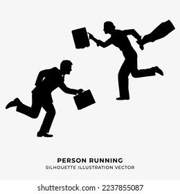 person running silhouette illustration vector