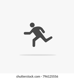 person running vector icon with shadow