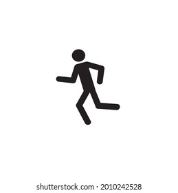 A person runs an isolated icon on a white background. A symbol of people.