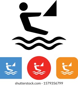 Person Sailing A Catamaran Vector Icon