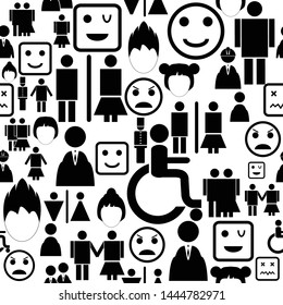 person seamless pattern background icon.