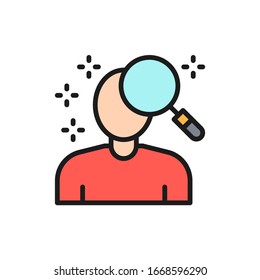 Person search, face verification color line icon.