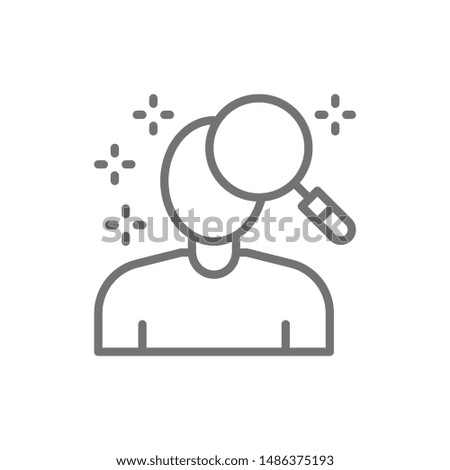 Person search, face verification line icon. Isolated on white background