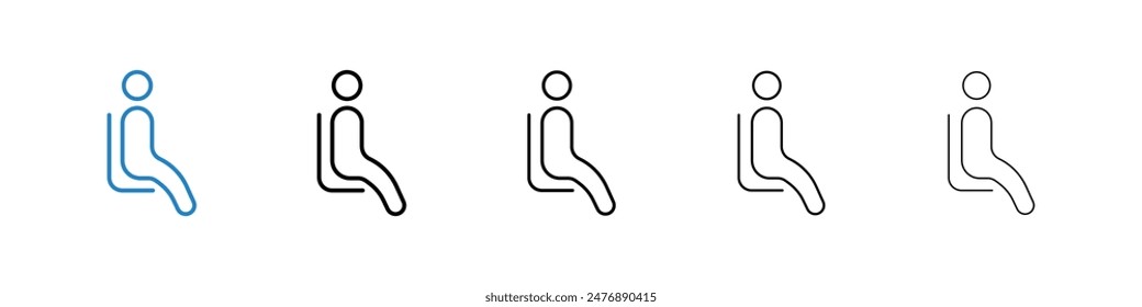Person seat black and white vector icon