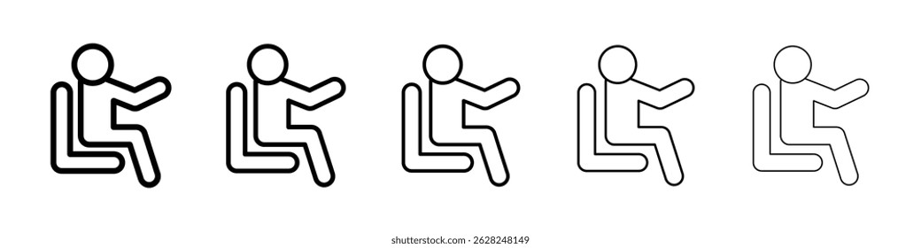 Ícone de assento de pessoa em preto. Ilustração vetorial para design gráfico