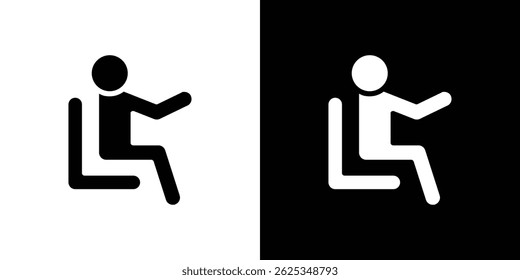 Person seat icon simple line vector. Symbol, logo.
