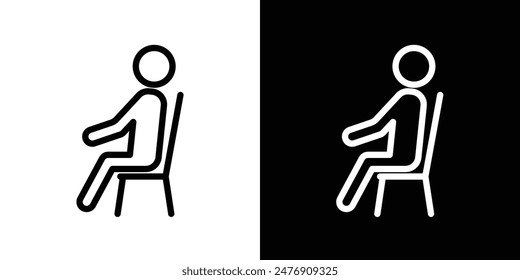 Person seatvector icon set on white background.