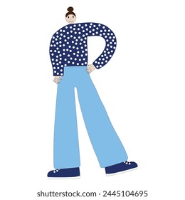 person in the shape of the letter R, alphabet, font, girl in blue clothes